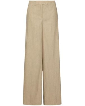 Marella Wide-Leg Casual Trousers - Natural