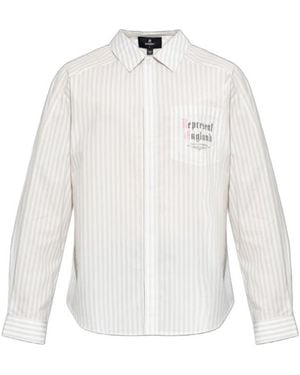 Represent Striped Logo-Print Shirt - White