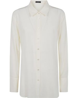 JOSEPH Pointed Collar Long-Sleeved Shirt - White