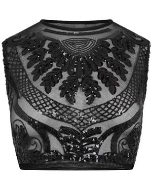 Norma Kamali Nk Sqn Crop Top - Black