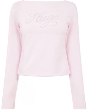 BOSS Boatneck Longsleeve Top - Pink