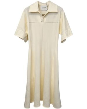 Jil Sander Short Sleeve Dress - Natural