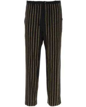 Dries Van Noten Striped Tailored Trousers - Black
