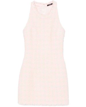 Balmain Tweed Sleeveless Mini Dress - Pink