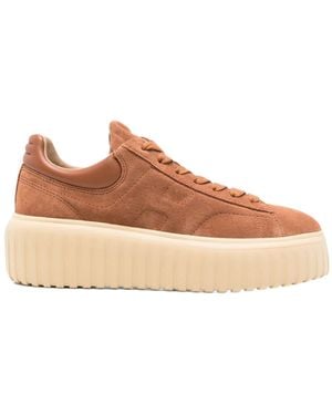 Hogan H-Stripes Trainers - Brown