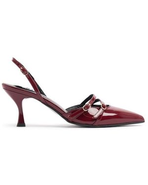 Alohas Pointed-Toe High-Heeled Sandals - Purple