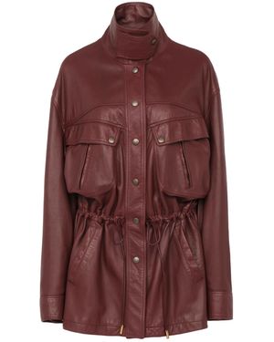 Chloé Leather Coat - Purple