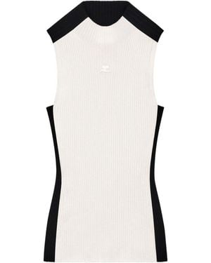 Courreges Courrèges Contrast Frame Ribbed Sleeveless Tank Top - Multicolor