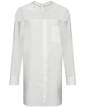 MM6 by Maison Margiela Panelled Long Sleeved Shirt - White