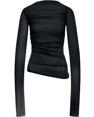 Soeur Gaia Pleated Long-Sleeved T-Shirt - Blue
