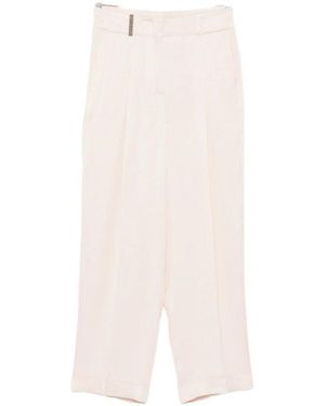 Peserico Pleated Flared Pants - White