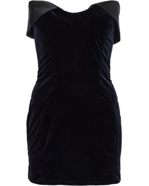 Mugler Velvet Trim Sleeveless Dress - Black