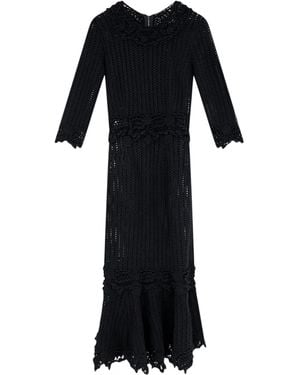 Dolce & Gabbana Macrame Sheath Dress - Black