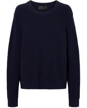 Nili Lotan Classic Crew Neck Knit Sweater - Blue