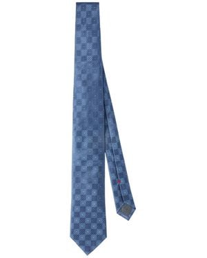 Brunello Cucinelli Textured Pattern Silk Tie - Blue