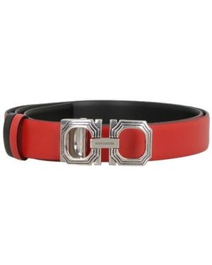 Ferragamo Gancini Belt Buckle Double-Sided Belt - White