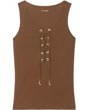 Zadig & Voltaire Lace-Up Detailed Top - Brown