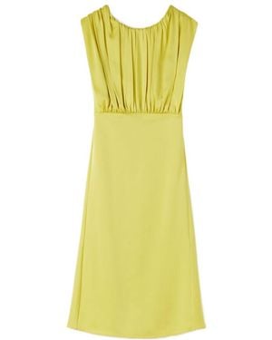 Jil Sander Gathered Crewneck Sleeveless Dress - Yellow