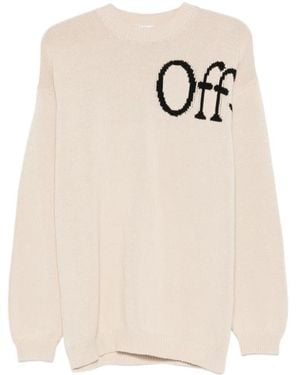 Off-White c/o Virgil Abloh Logo-Print Round Neck Jumper - White