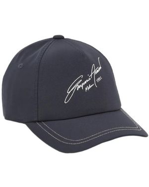 Emporio Armani Logo Embroidered Baseball Hat - Blue