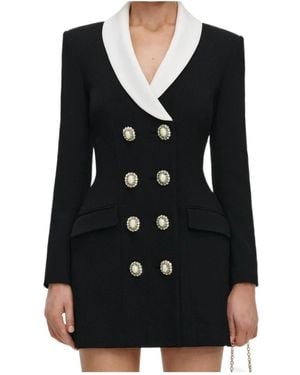 Self-Portrait Tailored Blazer Mini Dress - Black