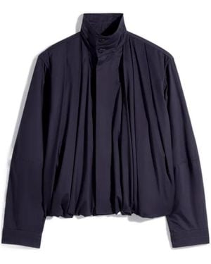 Lemaire Soft Pleated High-Neck Jacket - Blue