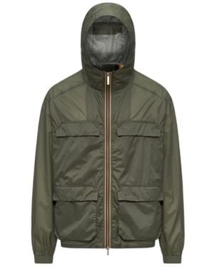 K-Way Zip-Front Hooded Jacket - Green