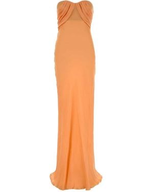 Ermanno Scervino Strapless Ruched Maxi Dress - Orange