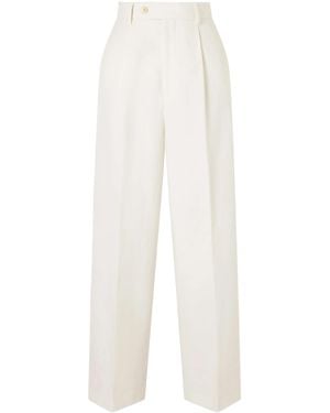 AURALEE Oxford Wide-Leg Pants - White