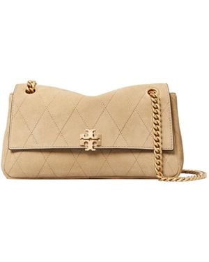 Tory Burch Charlie Small Quilted Shoulder Bag - Natural
