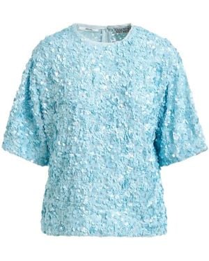 Essentiel Antwerp Juli Sequined Oversized Top - Blue
