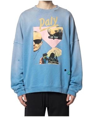 Paly Hollywood Printed Crew Neck Sweatshirt - Blue