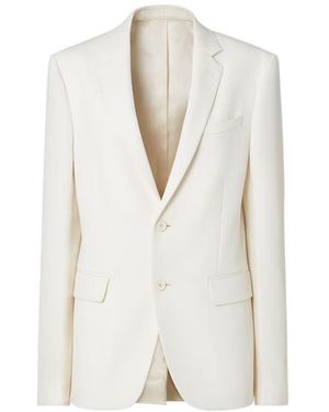 Fendi Jacket Ivory Grain De Poudre Blazer - White