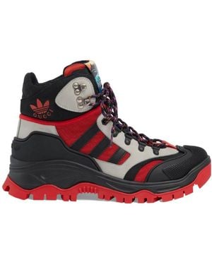 Gucci X Adidas Lace Up Boots - Red