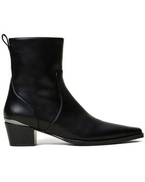 Twinset 50Mm Laminated-Panel Ankle Boots - Black
