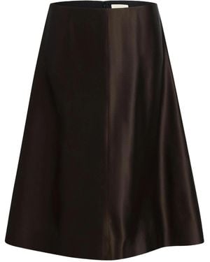KHAITE Nadia A-Line Midi Skirt - Black