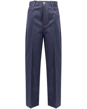 Bottega Veneta Logo Patch Wide-Leg Jeans - Blue
