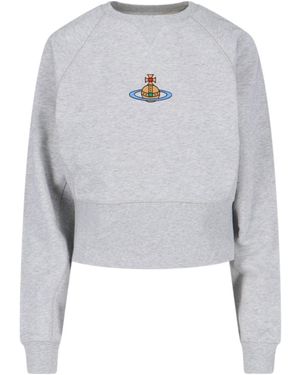 Vivienne Westwood Orb Embroidered Crewneck Sweatshirt - Grey