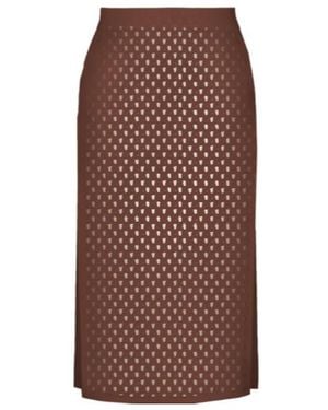 MC2 Saint Barth Crocheted Midi Skirt - Brown