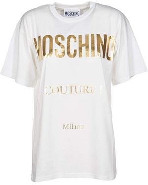 Moschino Logo Printed T-Shirt - White