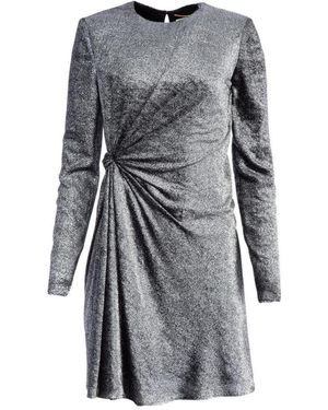 Saint Laurent Gathered Front Mini Dress - Grey