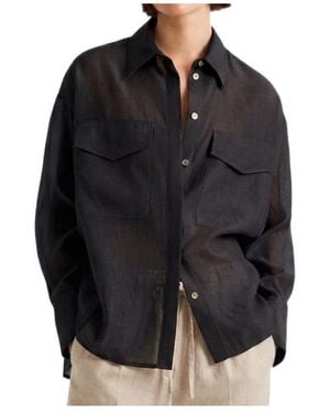 Marella Cotton And Silk Voile Shirt - Black