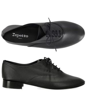 Repetto Round-Headed Oxfords - Black