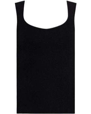 Studio Nicholson Scoop Neck Side-Slit Top - Black