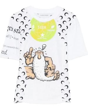 Marine Serre Graphic Printed Crewneck T-Shirt - White