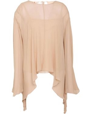 Marni Solid-Color Long-Sleeve Top - Natural