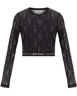 Palm Angels T-Shirt With Logo - Black