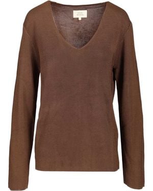 Loulou de Saison Saya V-Neck Knitted Jumper - Brown