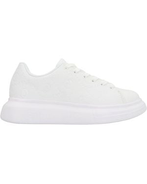 Just Cavalli Debossed-Logo Platform Sneakers - White