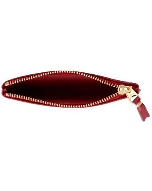 Comme des Garçons Logo Printed Zipper Wallet - Brown